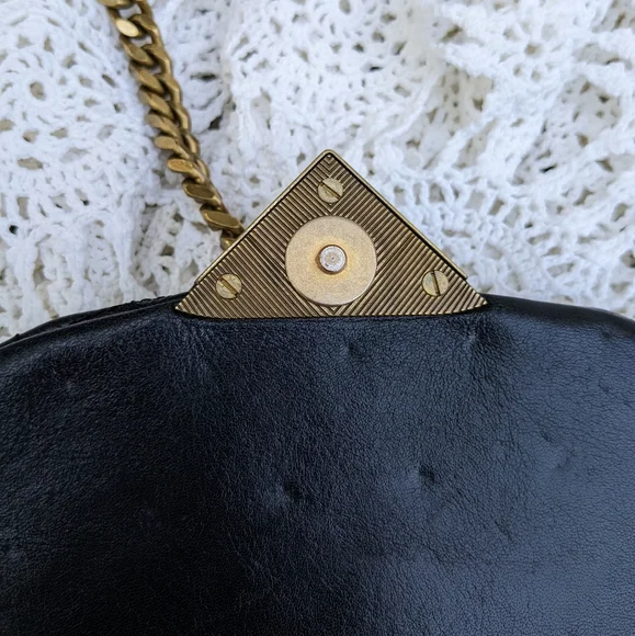 The Kooples Stella Studded Bag Black Leather + Brass Chain - Picture 7 of 17